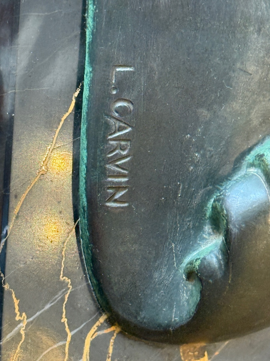 Sculpture en bronze Art déco représentant une mouette-photo-3