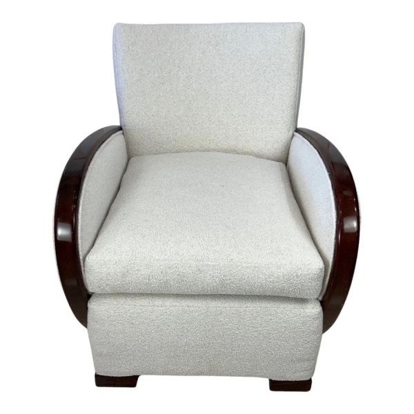 Fauteuil club Art déco belge des années 1930-photo-1