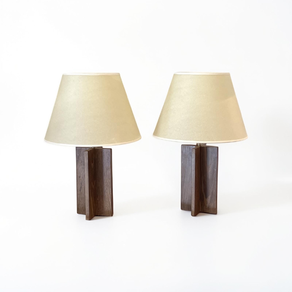 Pair Of Croisillon Table Lamps In The Style Of Jean-michel Frank-photo-2