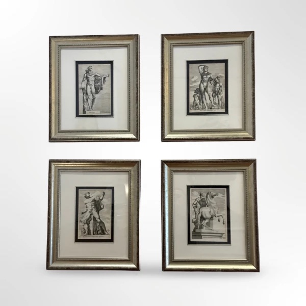 A Set Of Four Classical 17th-century Engravings Depicting Roman Statues-photo-2