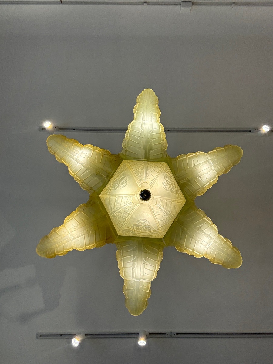 Grand lustre Art Déco de Marius-Ernest Sabino-photo-2