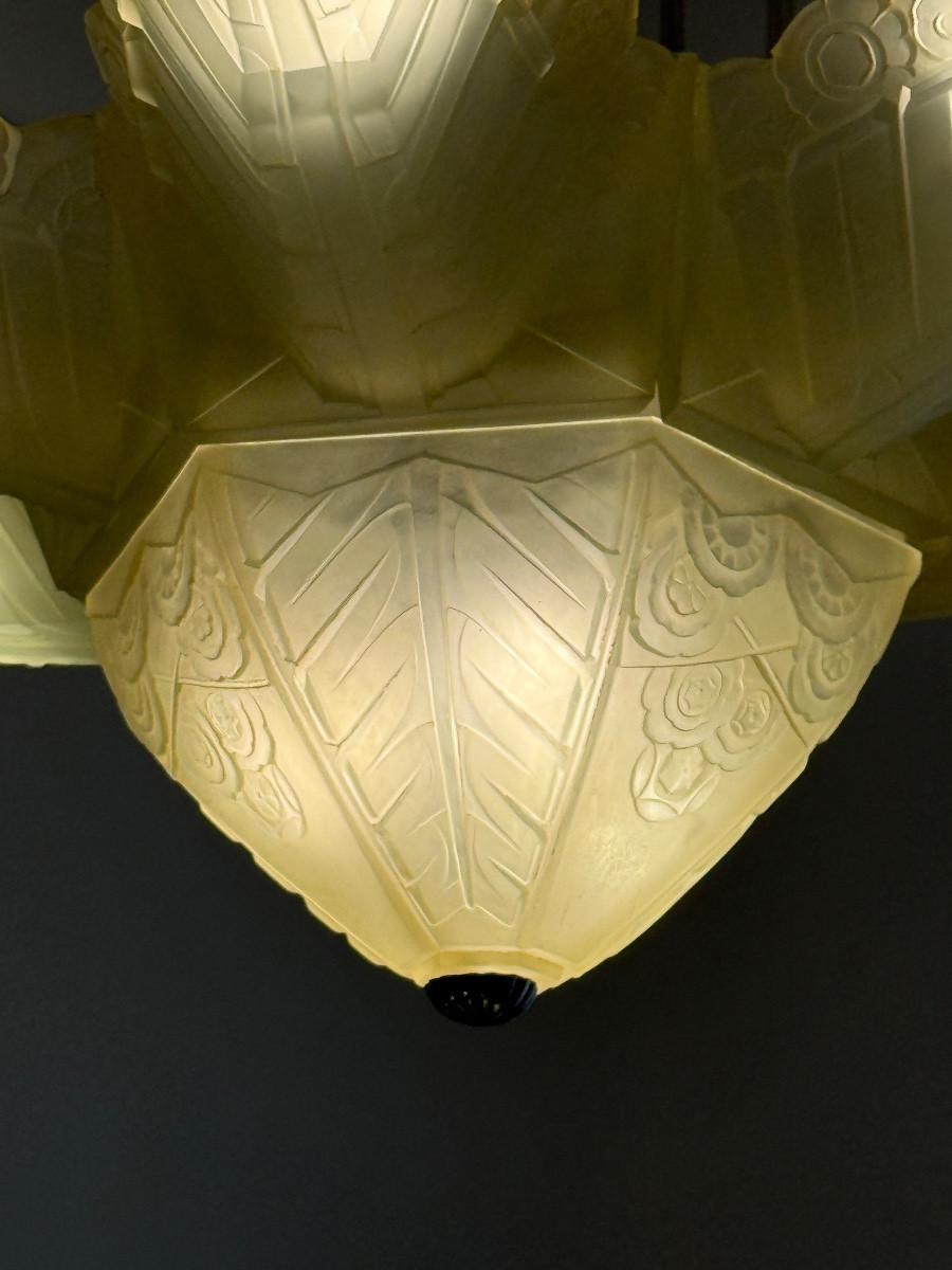 Grand lustre Art Déco de Marius-Ernest Sabino-photo-5