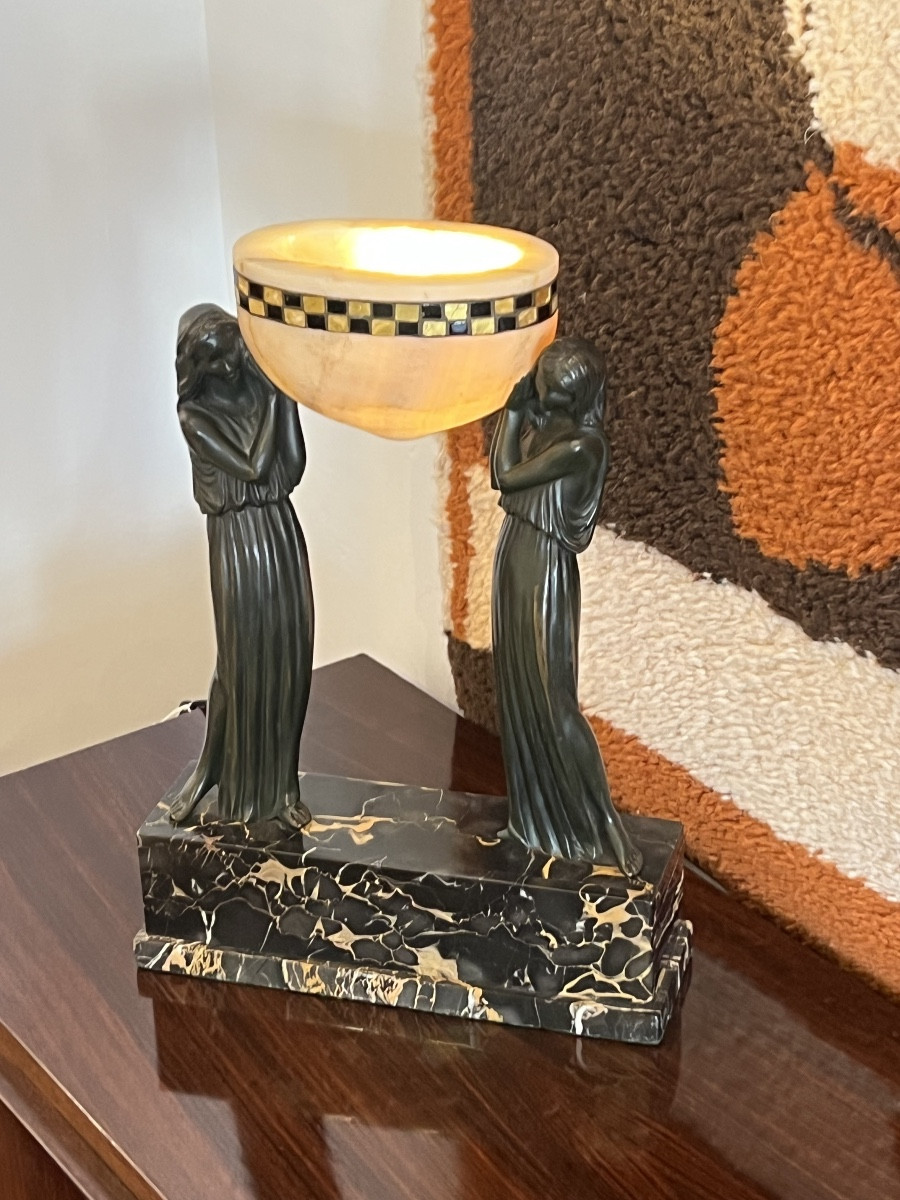 Art Deco Sculpture By Pierre Le Faguays – The Water Carriers-photo-3