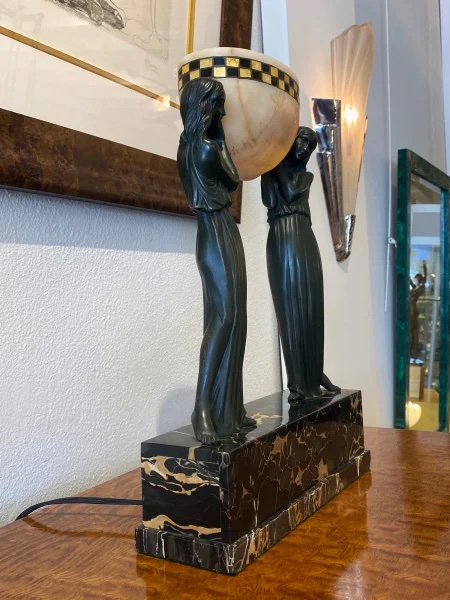 Art Deco Sculpture By Pierre Le Faguays – The Water Carriers-photo-2