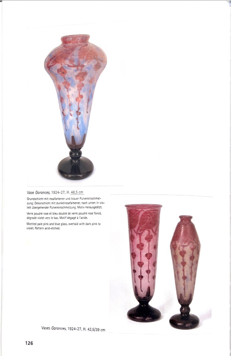 Vase Art déco à motifs floraux Le Verre Français-photo-5
