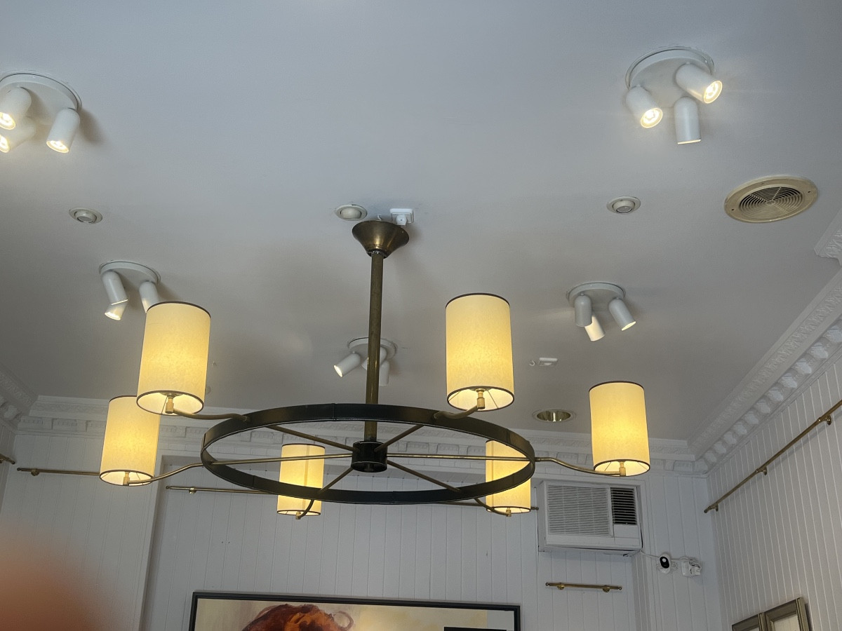 Modern Six-light Leather Pendant Lamp, Circa 1950, Attributed To Jacques Adnet. -photo-2