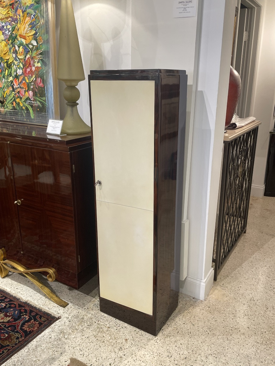 Paire de Meubles d’Appui Art Déco, Ébène de Macassar et Parchemin-photo-2