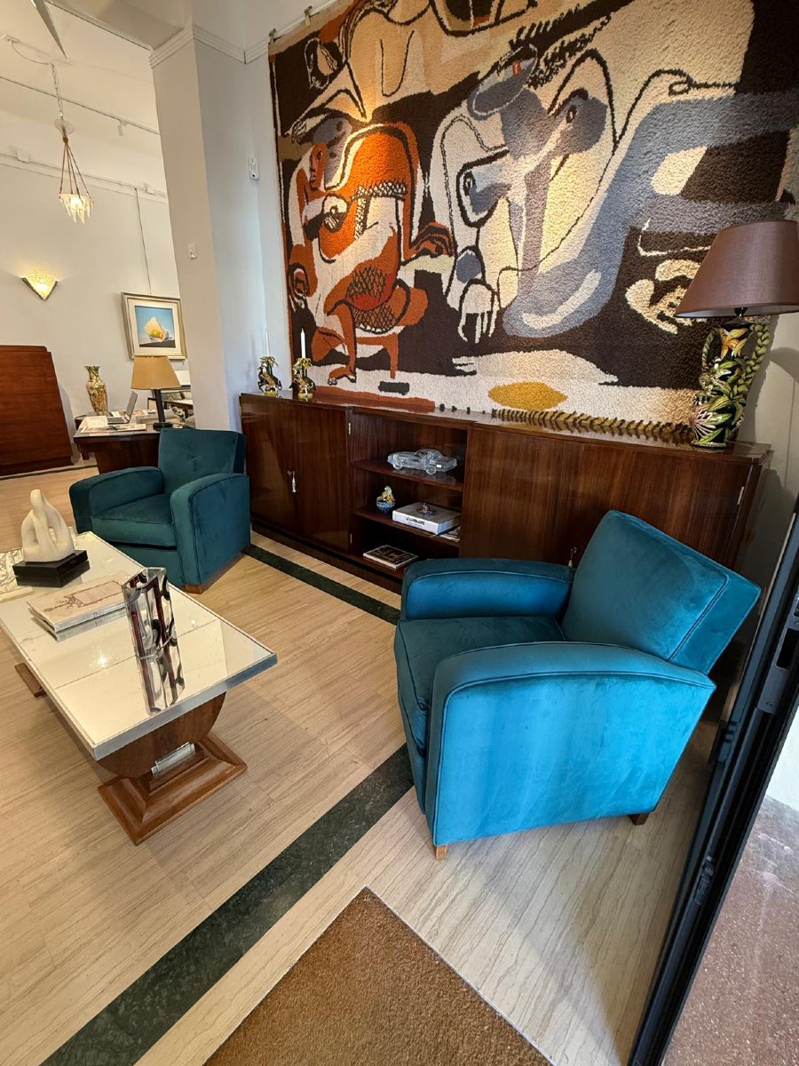 Paire de fauteuils club Art Déco-photo-3