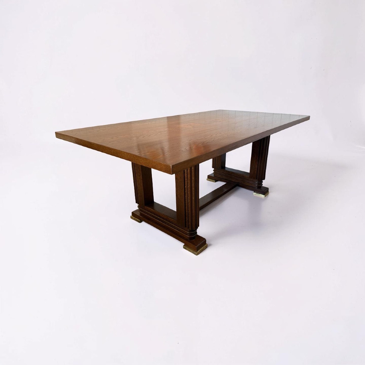 Importante salle à manger Art Déco en chêne attribuée à Maxime Old.-photo-4