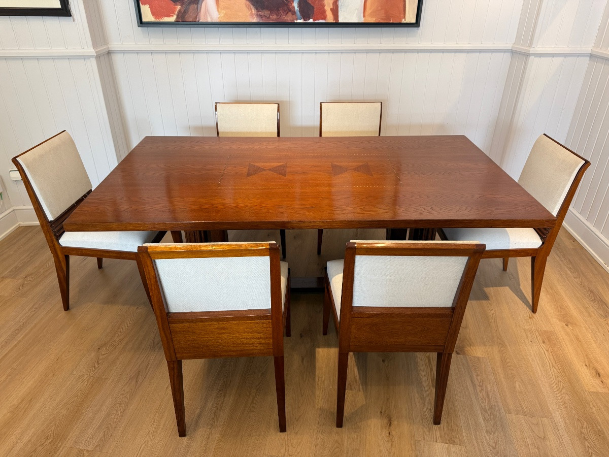 Importante salle à manger Art Déco en chêne attribuée à Maxime Old.-photo-6