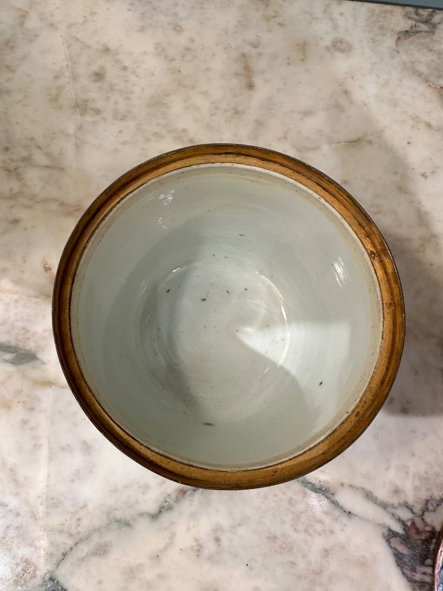 Pot monté en porcelaine  "bleu blanc" époque Kangxi -photo-1
