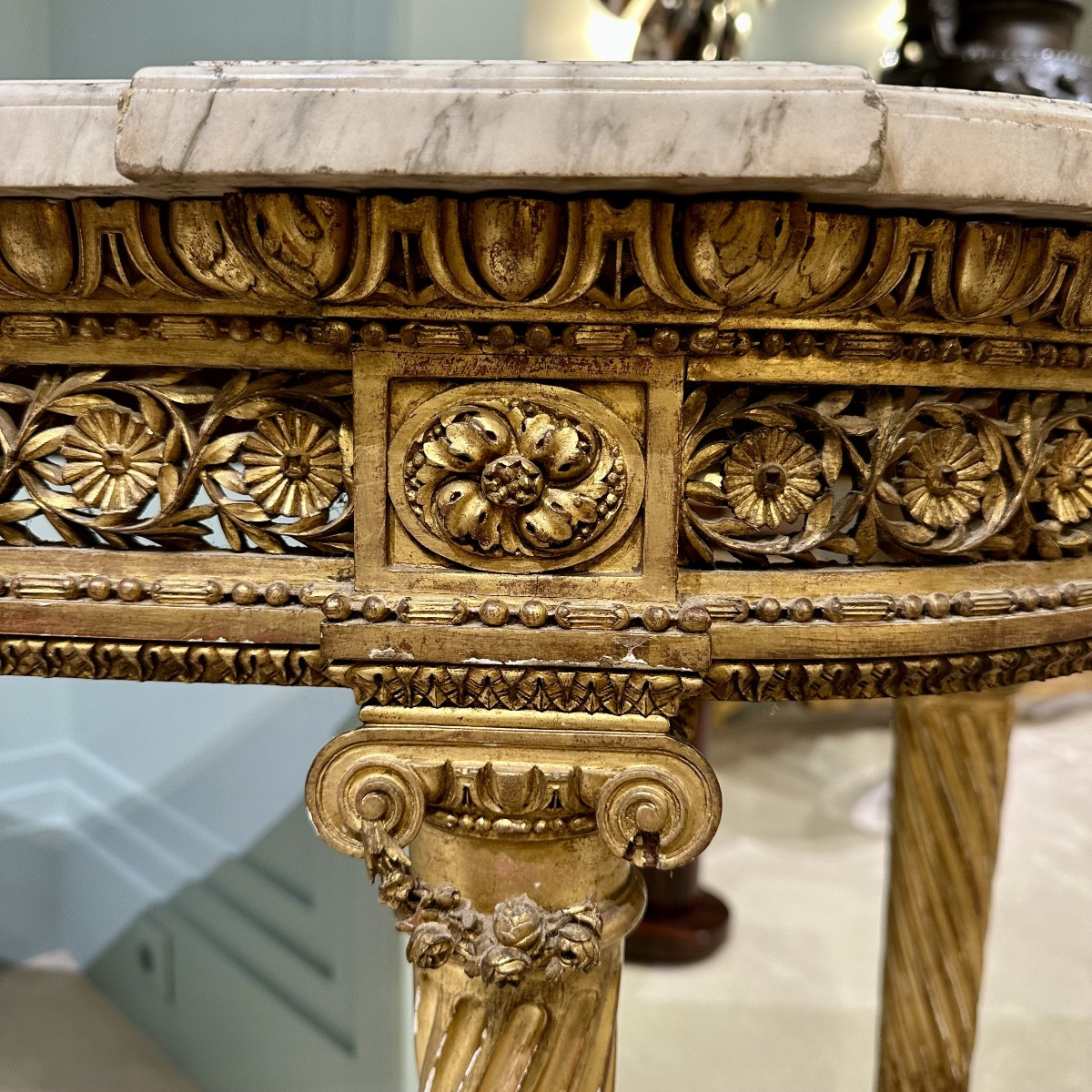 Large Louis XVI Style Console Table After Georges Jacob-photo-3
