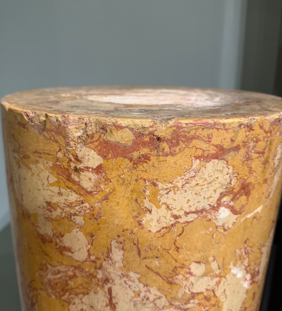 Pair Of Scagiola Columns 19th Century-photo-3