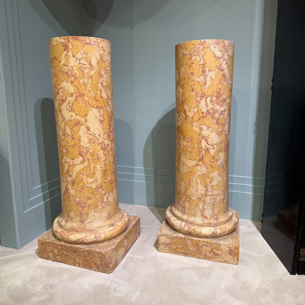 Pair Of Scagiola Columns 19th Century