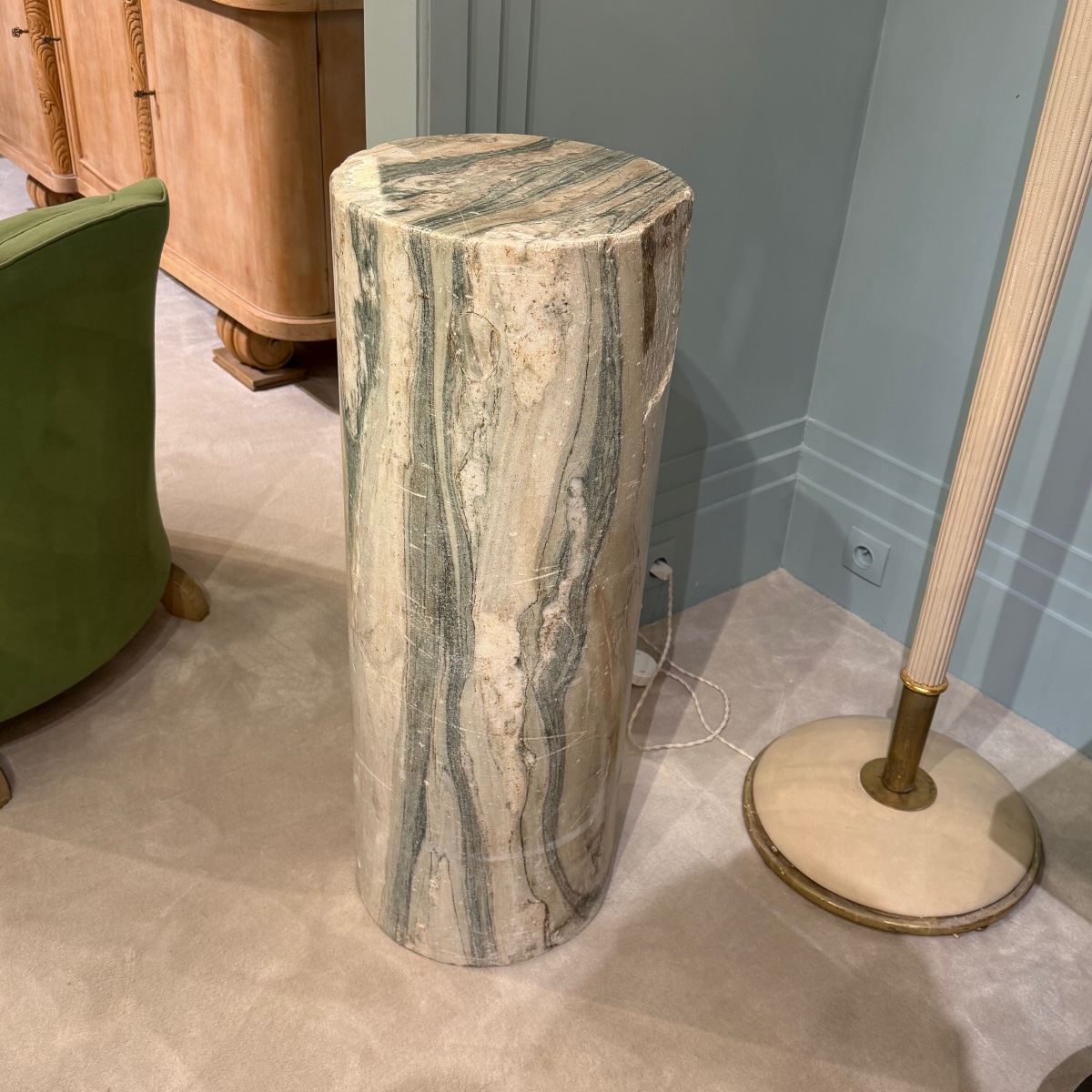 Rare Cipollino Marble Column-photo-2