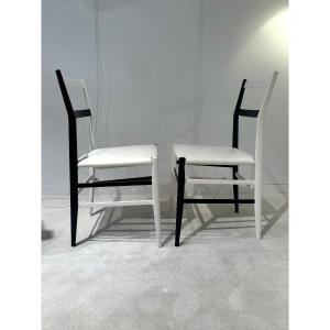 Pair Of Bicolor Superleggera Chairs After Gio Ponti