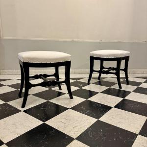 Paire de tabourets de style empire