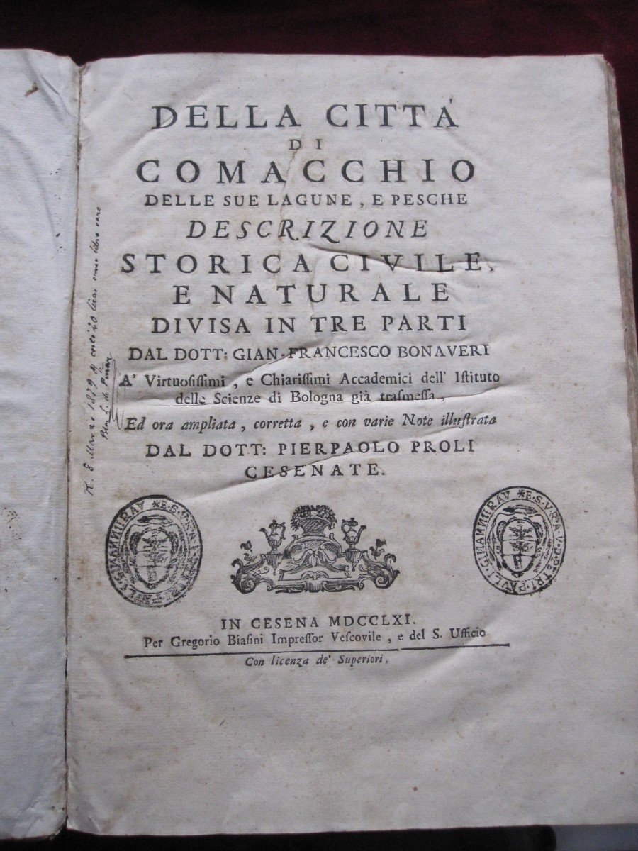 From The Town Of Comacchio And Its Lagoons And Fishing. Italian Book From 1761