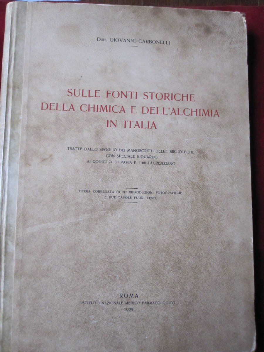 Sources Historiques De l'Alchimie En Italie. Livre Superbement Illustré. Rome 1925-photo-2