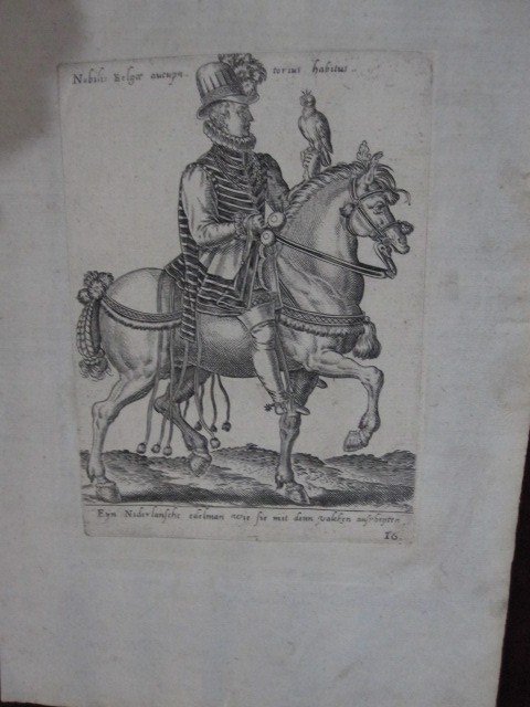 Portrait équestre d'Un Noble Belge Avec Un Alcon Gravure Sur Cuivre, XVIe Siècle