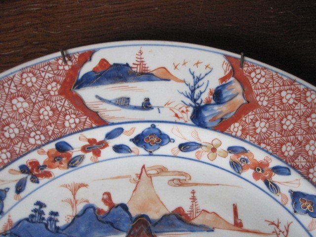 Large Chinese Plate From The Quianlong Period With Imari Decor. 18th Century-photo-4