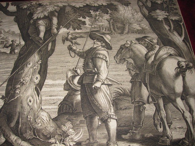 Stradanus: Hunting Scenes Engraved On Copper By Galle And Collaert, 17th Century-photo-6