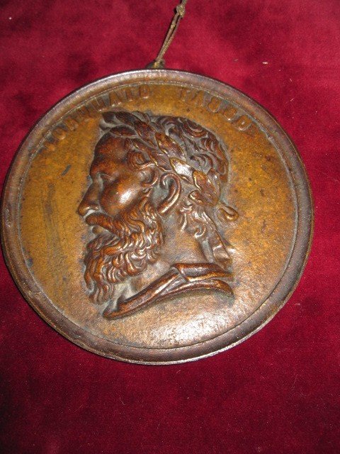 Torquato Cup. Large Cast Copper Uniface Plaque Or Medal. Italy S. XIX ​-photo-3