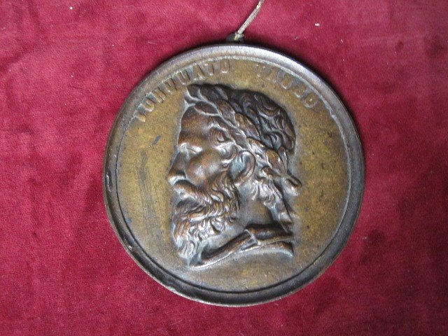 Torquato Cup. Large Cast Copper Uniface Plaque Or Medal. Italy S. XIX ​-photo-1