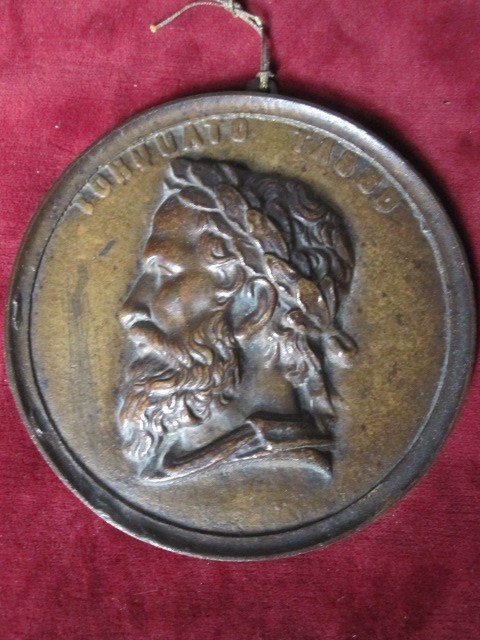 Torquato Cup. Large Cast Copper Uniface Plaque Or Medal. Italy S. XIX ​-photo-7