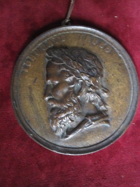 Torquato Tasse. Grande Plaque Ou Médaille Uniface Coulée En Cuivre. Italie S. XIXe ​