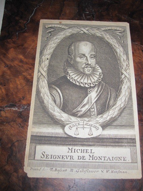 Trois Gravures Sur Cuivre Avec Des Portraits De Miguel De Montaigne. 17e Et 18e Siècles-photo-4