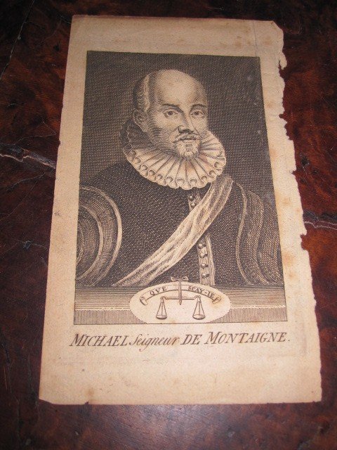 Trois Gravures Sur Cuivre Avec Des Portraits De Miguel De Montaigne. 17e Et 18e Siècles-photo-3