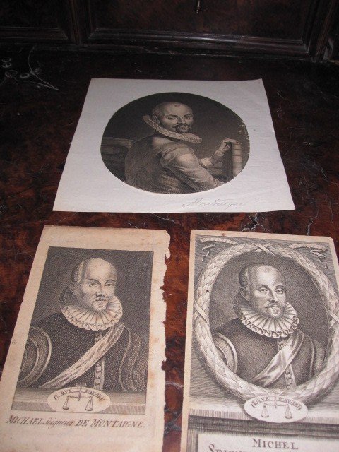 Trois Gravures Sur Cuivre Avec Des Portraits De Miguel De Montaigne. 17e Et 18e Siècles-photo-5