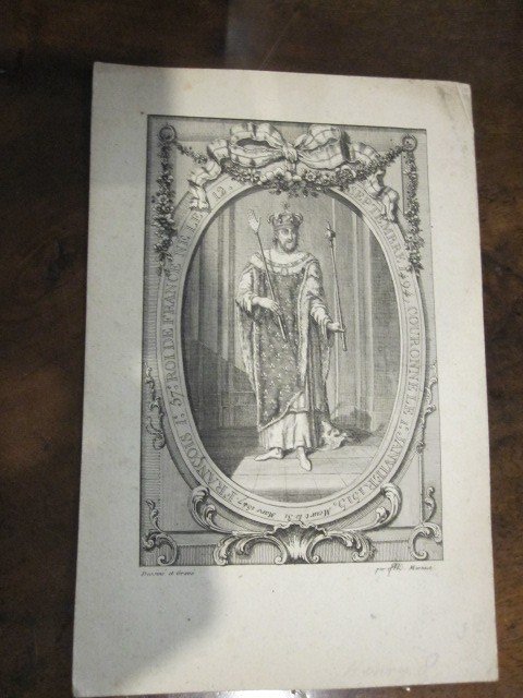 Francis I. King Of France. Copper Engraving Signed Martinet. 18th Century-photo-6