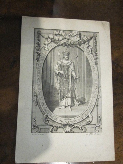 Francis I. King Of France. Copper Engraving Signed Martinet. 18th Century-photo-7