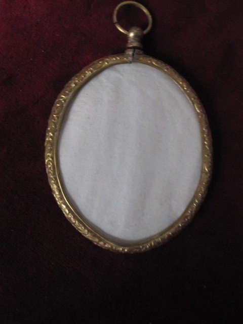 Portrait De Gentilhomme.  Miniature XVIIIème Avec Cadre En Bronze Doré-photo-3