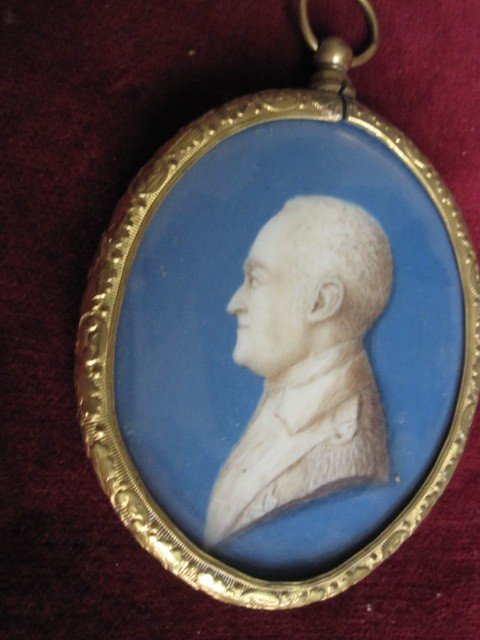 Portrait De Gentilhomme.  Miniature XVIIIème Avec Cadre En Bronze Doré-photo-6