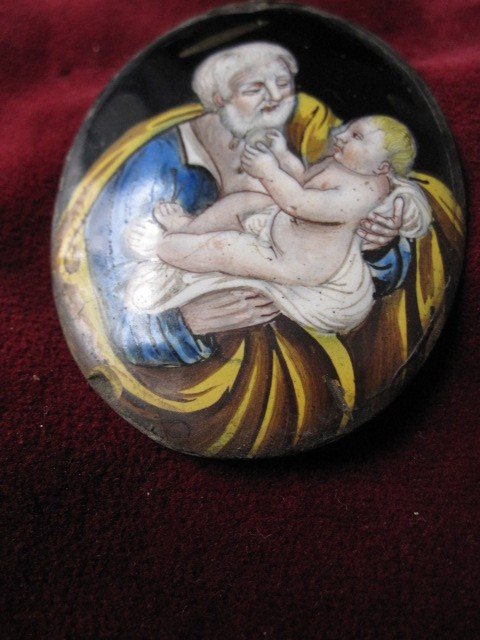 Saint Joseph Avec l'Enfant. Email De Limoges XVIIème-photo-2
