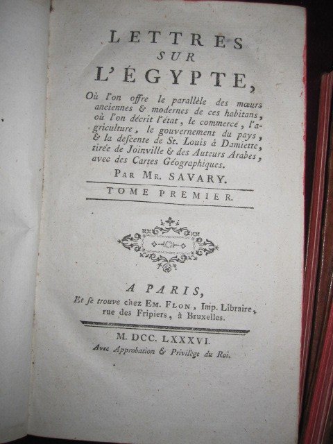 Savary: Letters On Egypt. Paris 1786. 3 Volumes With Maps And Plan Of The Great Pyramid-photo-2