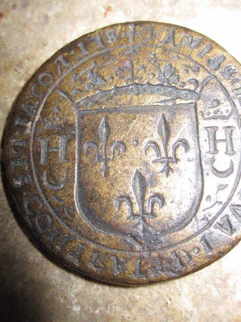 Seal Of The Arms Of The King Of France. Sixteenth Century Bronze.-photo-2