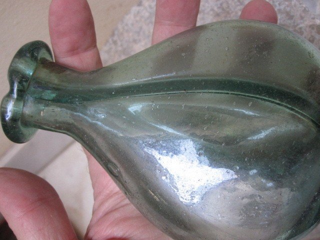 Blown Glass Double Compartment Bottle From Castril De La Peña-photo-4