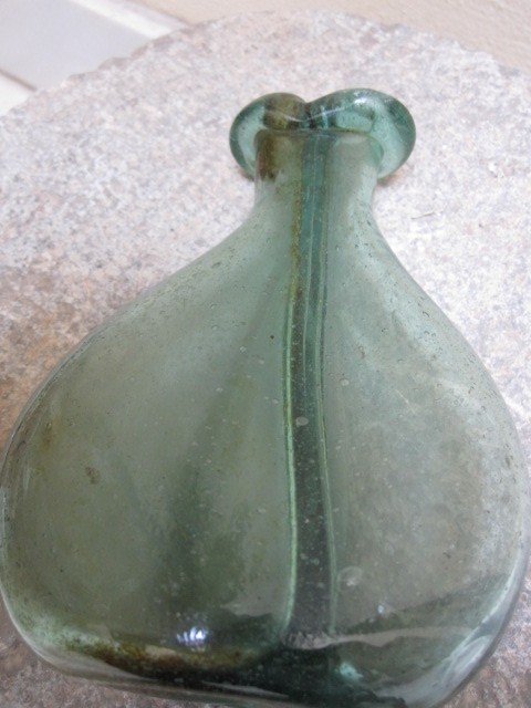 Blown Glass Double Compartment Bottle From Castril De La Peña-photo-8