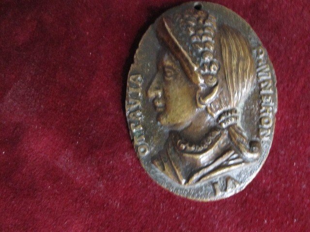 Octavie, épouse De Néron. Médaille Uniface En Bronze Du XVIe Siècle-photo-7