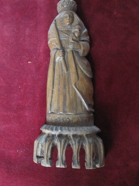 Vierge De La Candelaria. Sculpture d'Art Populaire Sur Bois Du 18ème Siècle-photo-1