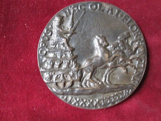Alfonso Estensis, Duke Of Ferrara. Late Casting Of The Nicolai Florentino Medal From 1493-photo-3