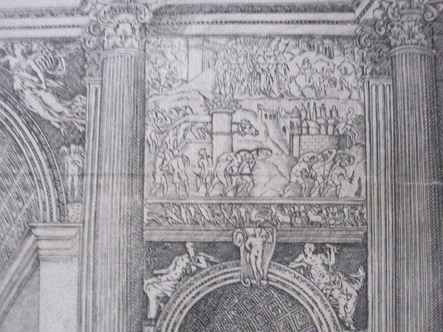 Arc De Triomphe De Septime Sévère. Gravure Sur Cuivre. Signé : Ant Lafreri Sequanus En 1547-photo-3