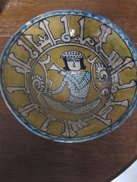 Bol Persan En Céramique Polychrome d'époque Qajar. XIXème Siècle-photo-1