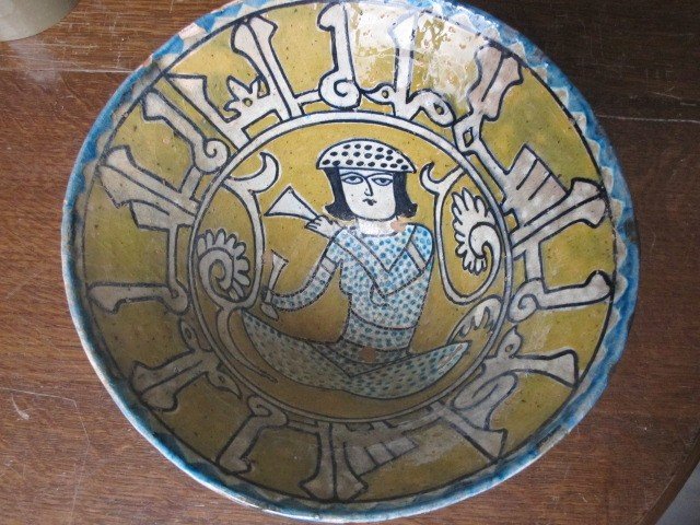 Bol Persan En Céramique Polychrome d'époque Qajar. XIXème Siècle