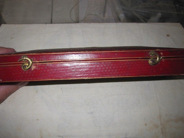 Etui Réalisé En Mosaïque De Cuir Marocain. Magnifique Travail De Relieur Du Début Du 19ème Sièc-photo-3