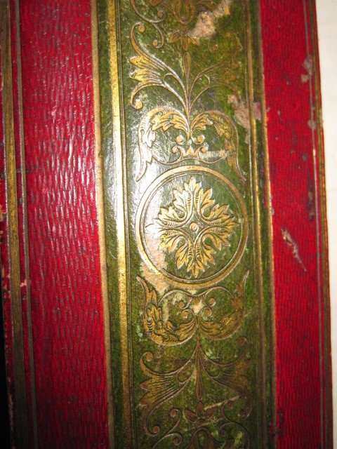 Etui Réalisé En Mosaïque De Cuir Marocain. Magnifique Travail De Relieur Du Début Du 19ème Sièc-photo-3